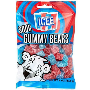 ICEE kyselé želé bonbóny s příchutí třešně a modré maliny 113 g