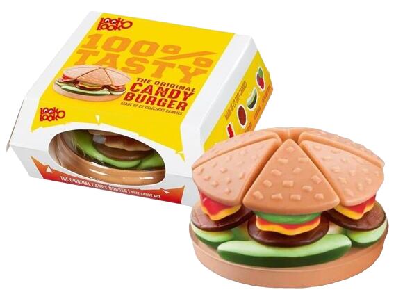 Look o Look gumový bonbon s ovocnou příchutí ve tvaru burgeru 130 g