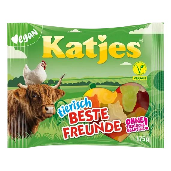 Katjes gumové bonbony s ovocnými příchutěmi ve tvaru zvířátek 175 g