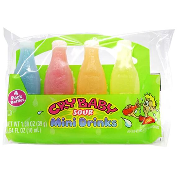 Cry Baby Wax Candy voskové lahvičky s kyselou náplní s ovocnými příchutěmi 39 g