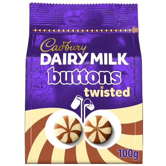 Cadbury Dairy Milk knoflíčky z mléčné a bílé čokolády 100 g