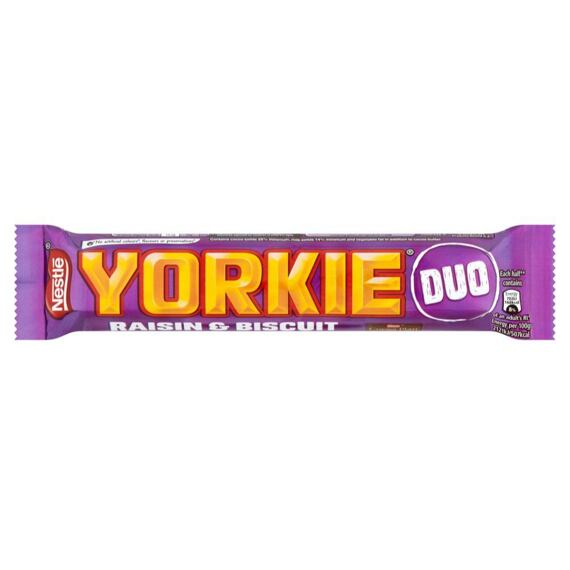Yorkie čokoládová tyčinka s příchutí rozinky a sušenky 66 g