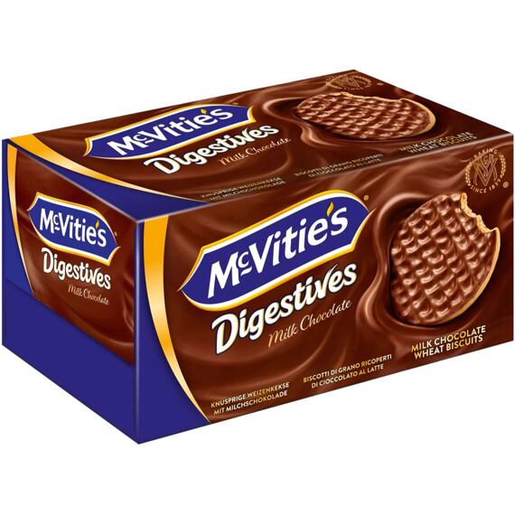 McVitie's Digestives pšeničné máslové sušenky s polevou z mléčné čokolády 200 g