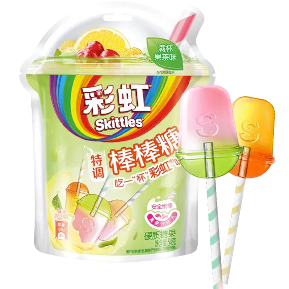 Skittles Asia lízátka s příchutí bubble tea 54 g