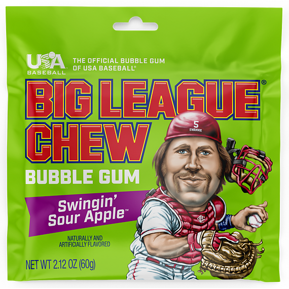 Big League trhaná žvýkačka s příchutí kyselých jablek 60 g