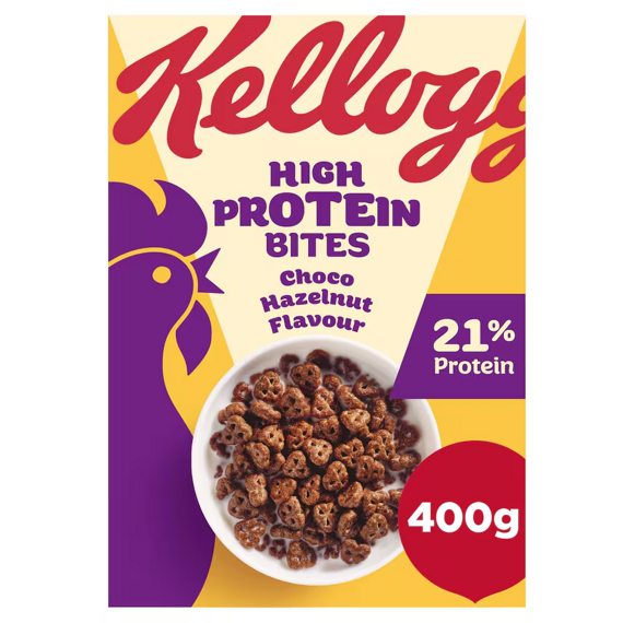 Kellogg's cereálie s příchutí čokolády a oříšku s vysokým obsahem proteinu 400 g