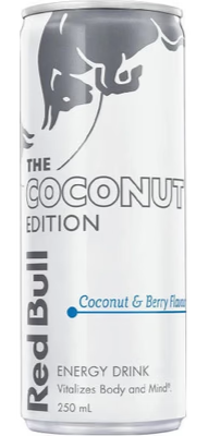 Red Bull The Coconut Edition sycený energetický nápoj s příchutí kokosu a borůvek 250 ml