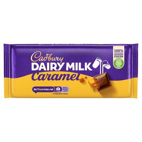 Cadbury mléčná čokoláda s příchutí karamelu 120 g