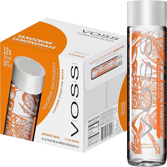 VOSS Tangerine Lemongrass Perlivá Sklo 375 ml Celé Balení 12 ks