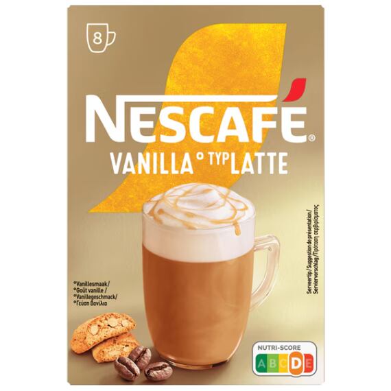 Nescafé instantní latté s vanilkovou příchutí 8 x 18,5 g