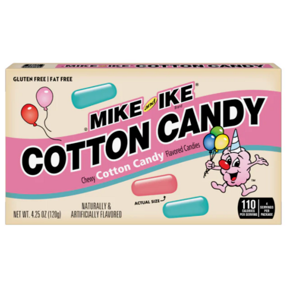 Mike and Ike žvýkací bonbony s příchutí cukrové vaty 120 g