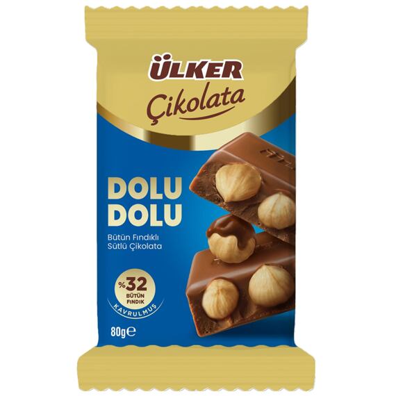 Ülker Dolu Dolu mléčná čokoláda s lískovými ořechy 80 g
