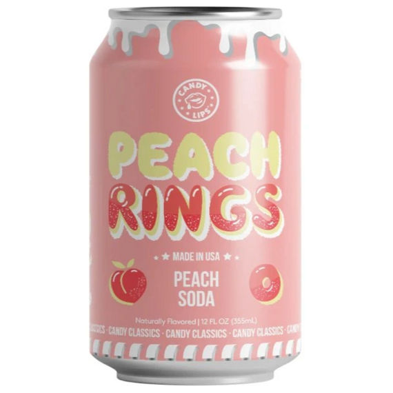 Candy Lips sycený nápoj s broskvovou příchutí 355 ml