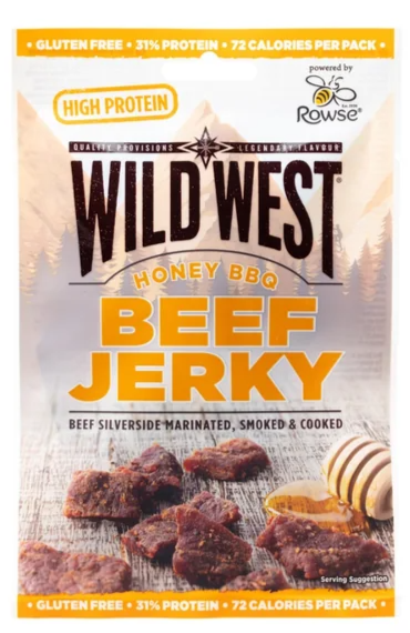 Wild West sušené hovězí maso s příchutí medu a barbecue omáčky 25 g