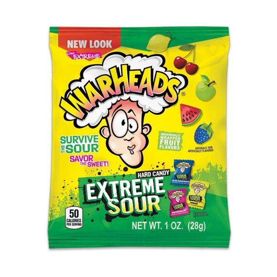 Warheads kyselé bonbonky s ovocnými příchutěmi 28 g