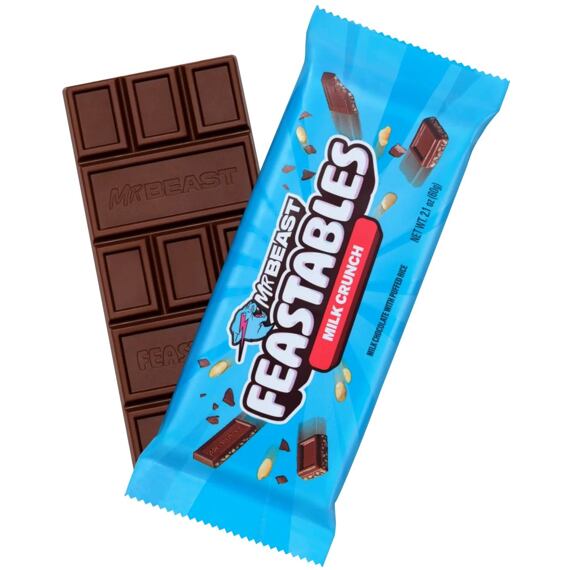 Feastables MrBeast Milk Crunch mléčná čokoláda s pufovanou rýží 60 g