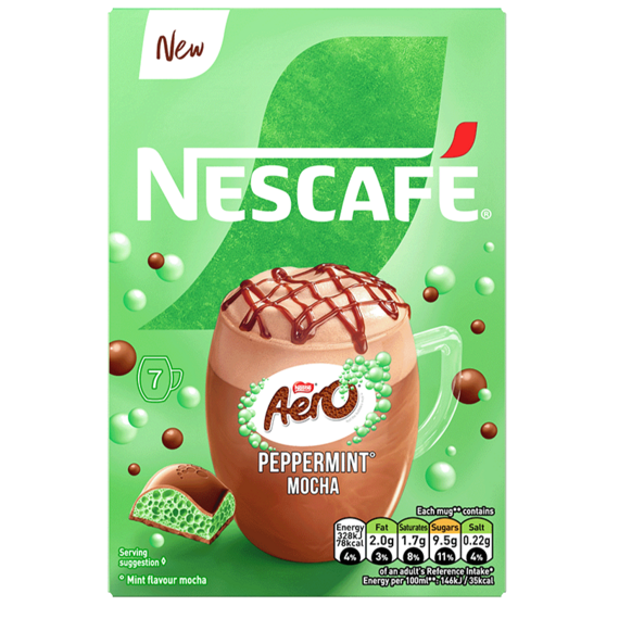 Nescafé Aero instantní mocha s příchutí mátové čokolády 7 x 19 g