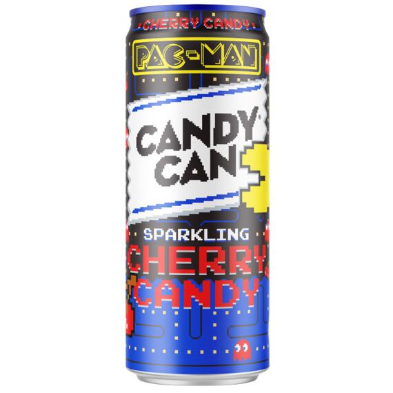 Candy Can x PAC-MAN sycená limonáda s cukry a sladidly s příchutí třešně 330 ml