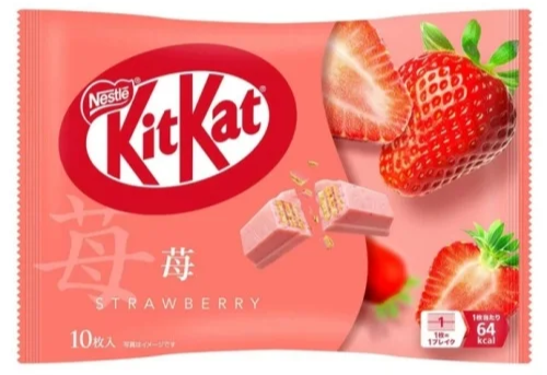Kit Kat sušenky s polevou a náplní s příchutí jahody 10 x 11,3 g