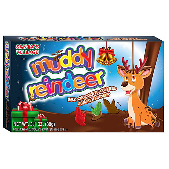 Santa's Village Muddy Reindeer žvýkací bonbony v mléčné čokoládě 88 g