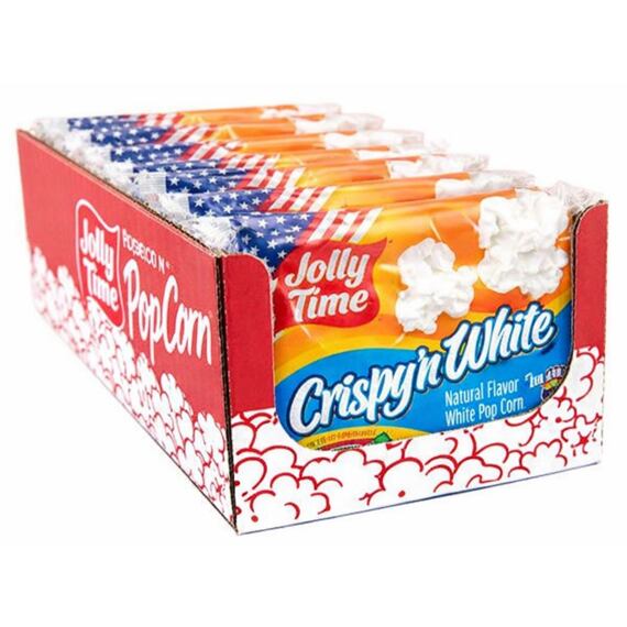Jolly Time Crispy'n White sós popcorn 100 g 18 darabos csomagban