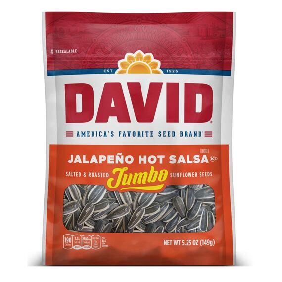 David Jumbo Jalapeňo Hot Salsa slunečnicová semínka 149 g