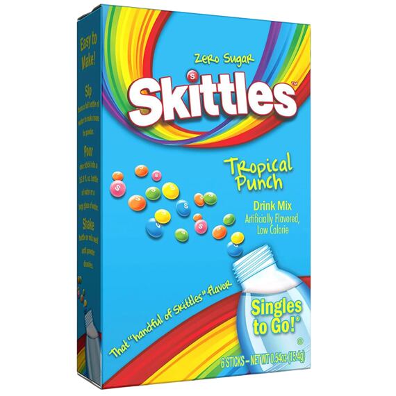 Skittles instantní nápoj s příchutí tropického punče se sladidly 6 x 2,5 g