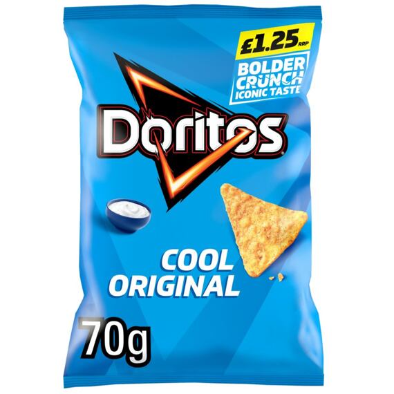Doritos Cool Original tortillové kukuřičné chipsy s příchutí zakysané smetany 70 g PM
