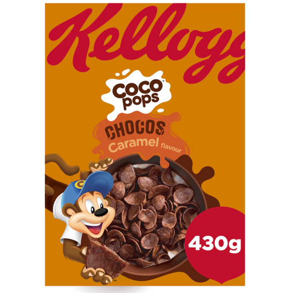 Kellogg's Coco Pops pšeničné cereálie s příchutí čokolády a karamelu 430 g
