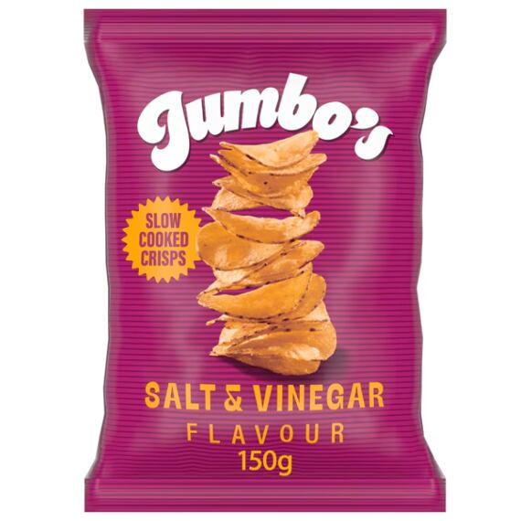 Jumbo's bramborové chipsy s příchutí octu a soli 150 g