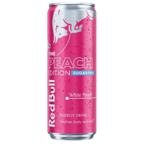Red Bull The Peach Edition sycený energetický nápoj s příchutí bílé broskve bez cukru 355 ml