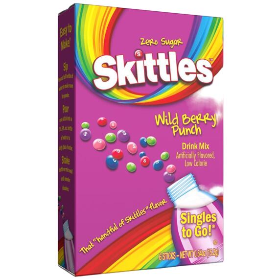 Skittles instantní nápoj s příchutí punče z lesních plodů se sladidly 6 x 2,5 g