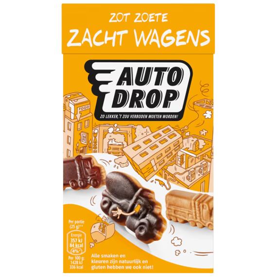 Autodrop jemné žvýkací bonbonky ve tvaru kamionů s příchutí lékořice 235 g