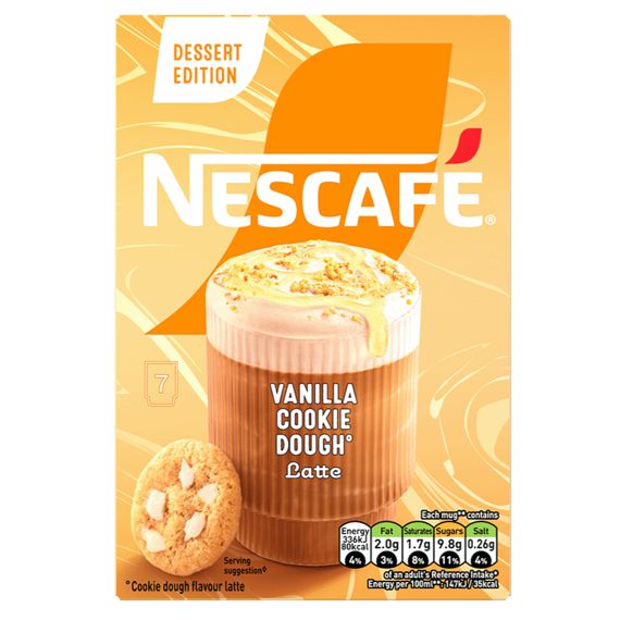 Nescafé instantní latte s příchutí vanilkového sušenkového těsta 7 x 19 g