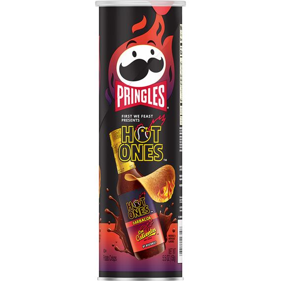 Pringles Hot Ones chipsy s příchutí pálivé omáčky Los Calientes Barbacoa 158 g
