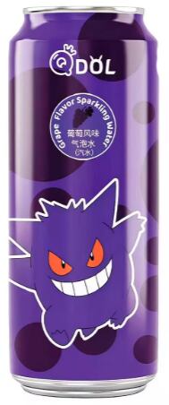 QDOL Pokémon Gengar sycená limonáda s příchutí hroznů 500 ml
