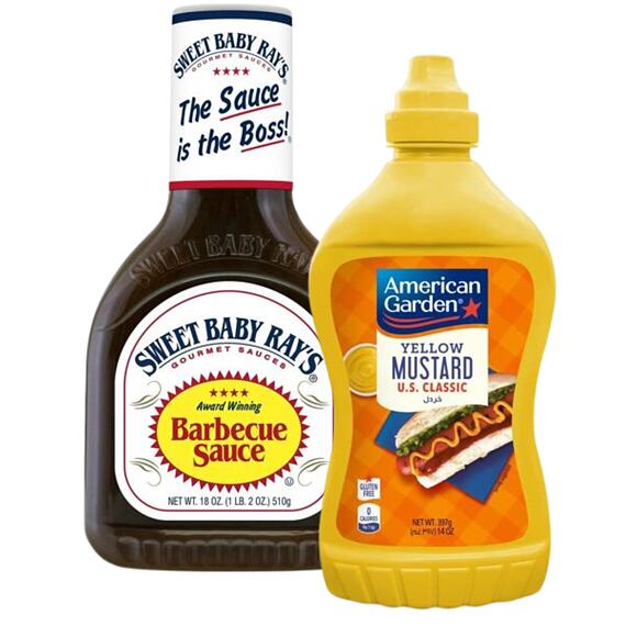 Sweet Baby Ray's BBQ omáčka 510 g + American Garden U.S. Squeeze hořčice 397 g