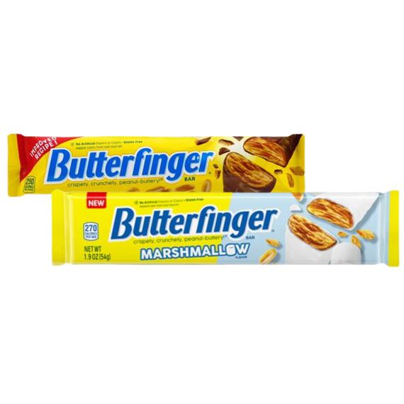 Butterfinger s přích. arašídového másla + Butterfinger s příchutí marshmallow
