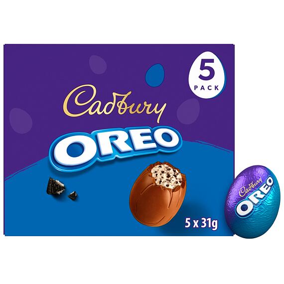 Cadbury csokoládétojás Oreo keksz ízű töltelékkel 5 x 31 g