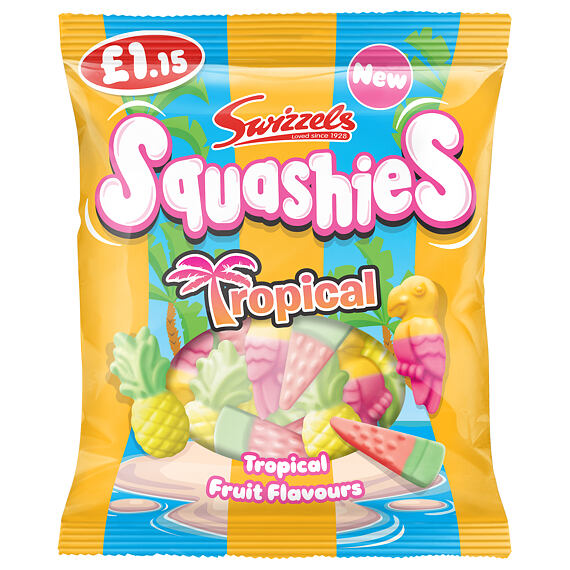 Swizzels Squashies žvýkací bonbonky s příchutí tropického ovoce 100 g