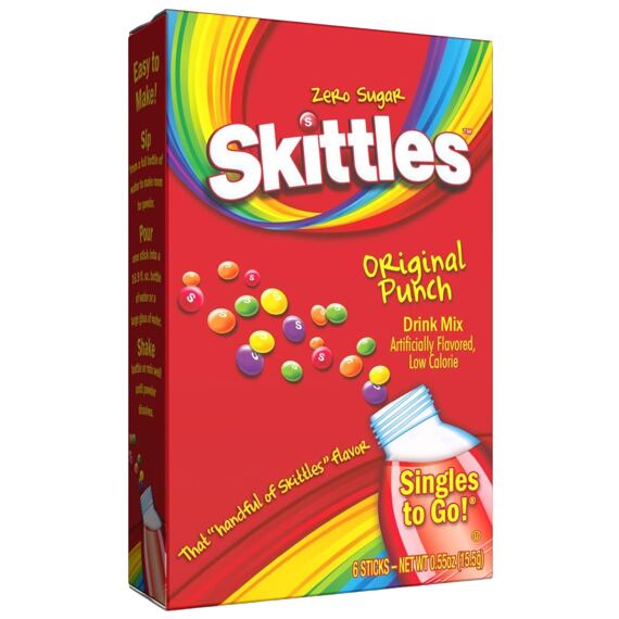 Skittles instantní nápoj s příchutí ovocného punče se sladidly 6 x 2,5 g