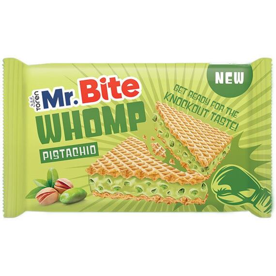 Mr. Bite Whomp sušenka s náplní s příchutí pistácií 40 g