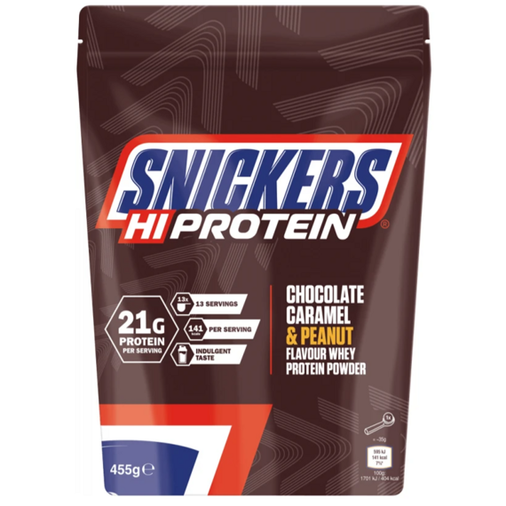 Snickers proteinový prášek s čokoládovou, karamelovou a arašídovou příchutí 455 g