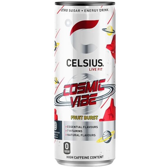 Celsius vitaminizovaný energetický nápoj bez cukru s příchutí ovocného punče 355 ml