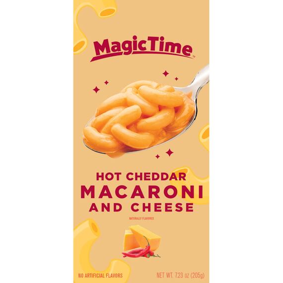 Magic Time Mac & Cheese instantní těstoviny s příchutí pálivého čedaru 205 g