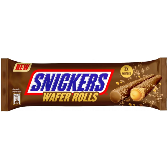 Snickers Wafer Rolls tyčinky s arašídovou náplní a polevou z mléčné čokolády 24 g