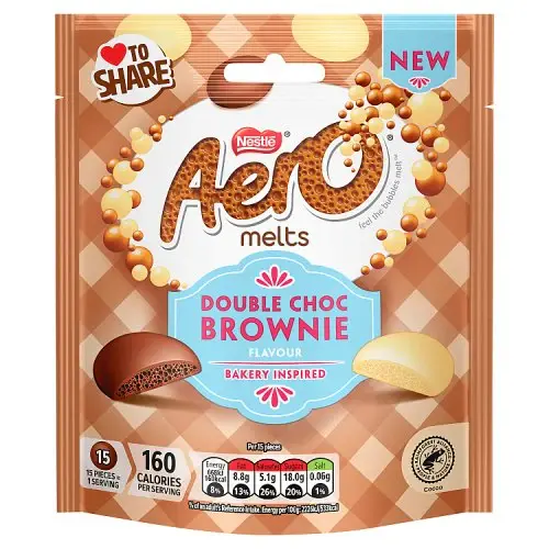 Nestlé Aero knoflíčky z mléčné a bílé čokolády s příchutí brownie 86 g
