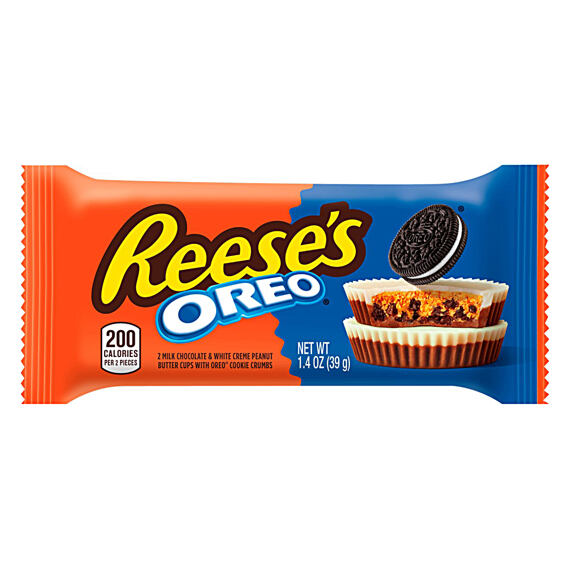 Reese's košíčky s čokoládou a bílým krémem plněné arašídovým máslem s kousky Oreo 39 g