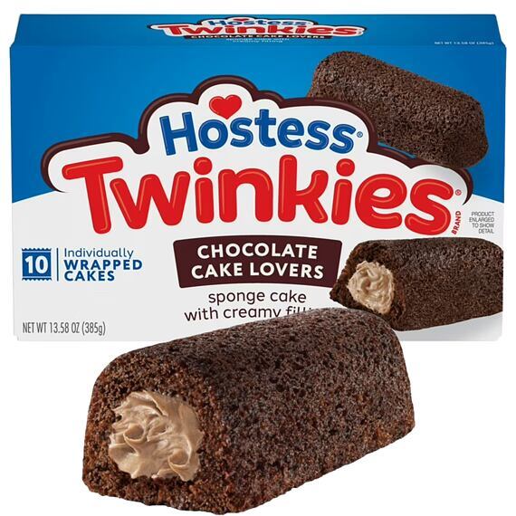Hostess Twinkies csokoládé ízű, csokoládékrémmel töltött zsemle 38,5 g egész csomag 10 db