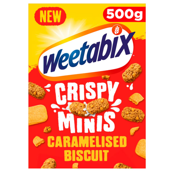Weetabix Crispy Minis cereálie s příchutí karamelizovaných sušenek 500 g